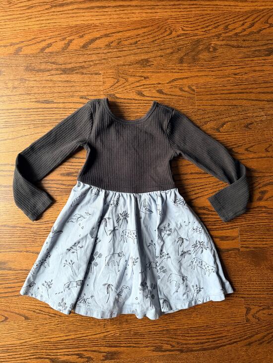 Tea Collection Other - Tea Collection Black and Blue Animal Printed Long Sleeve Girl's Dress - 4